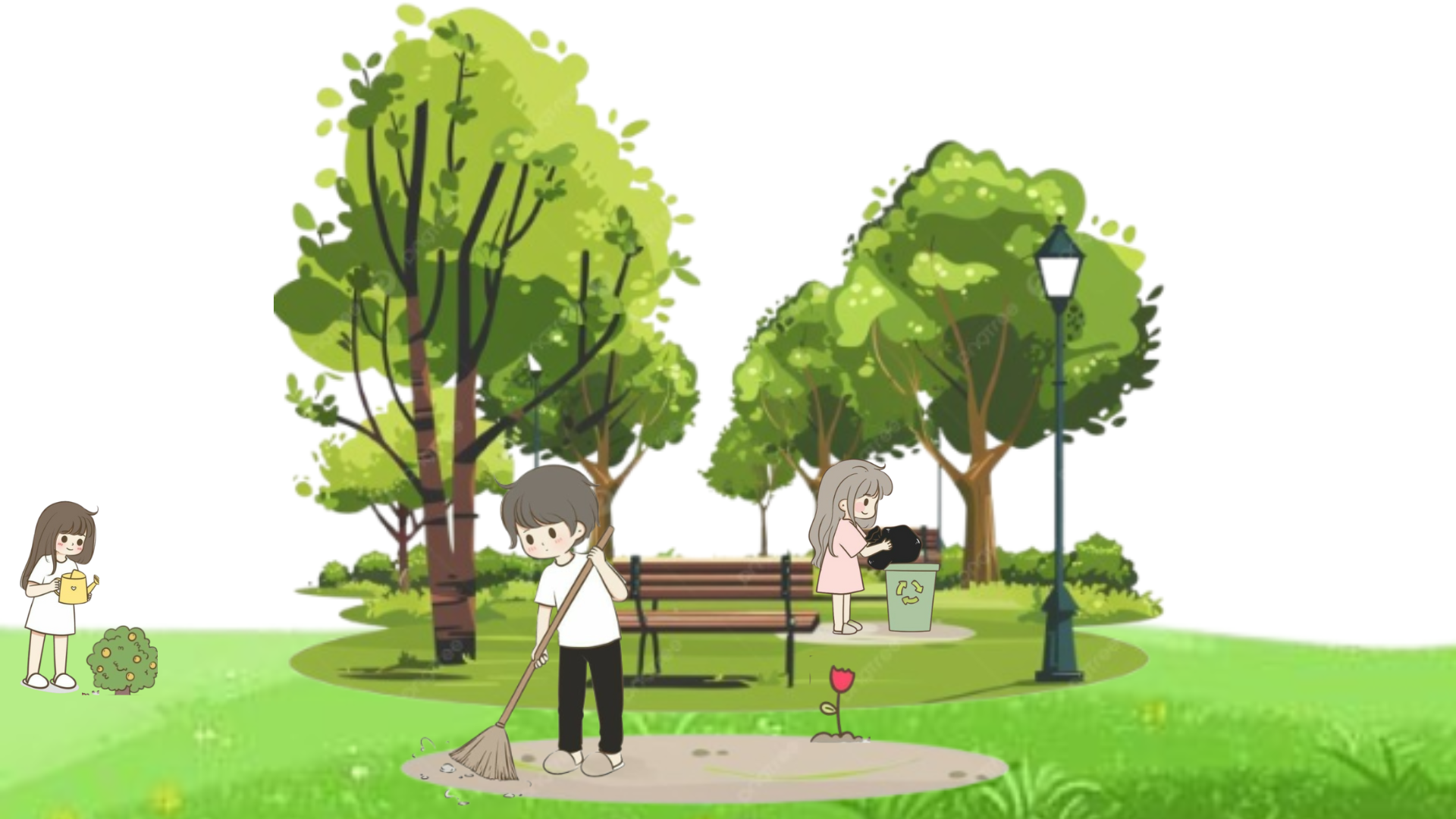 Ilustración sobre cuidado de espacios comunes